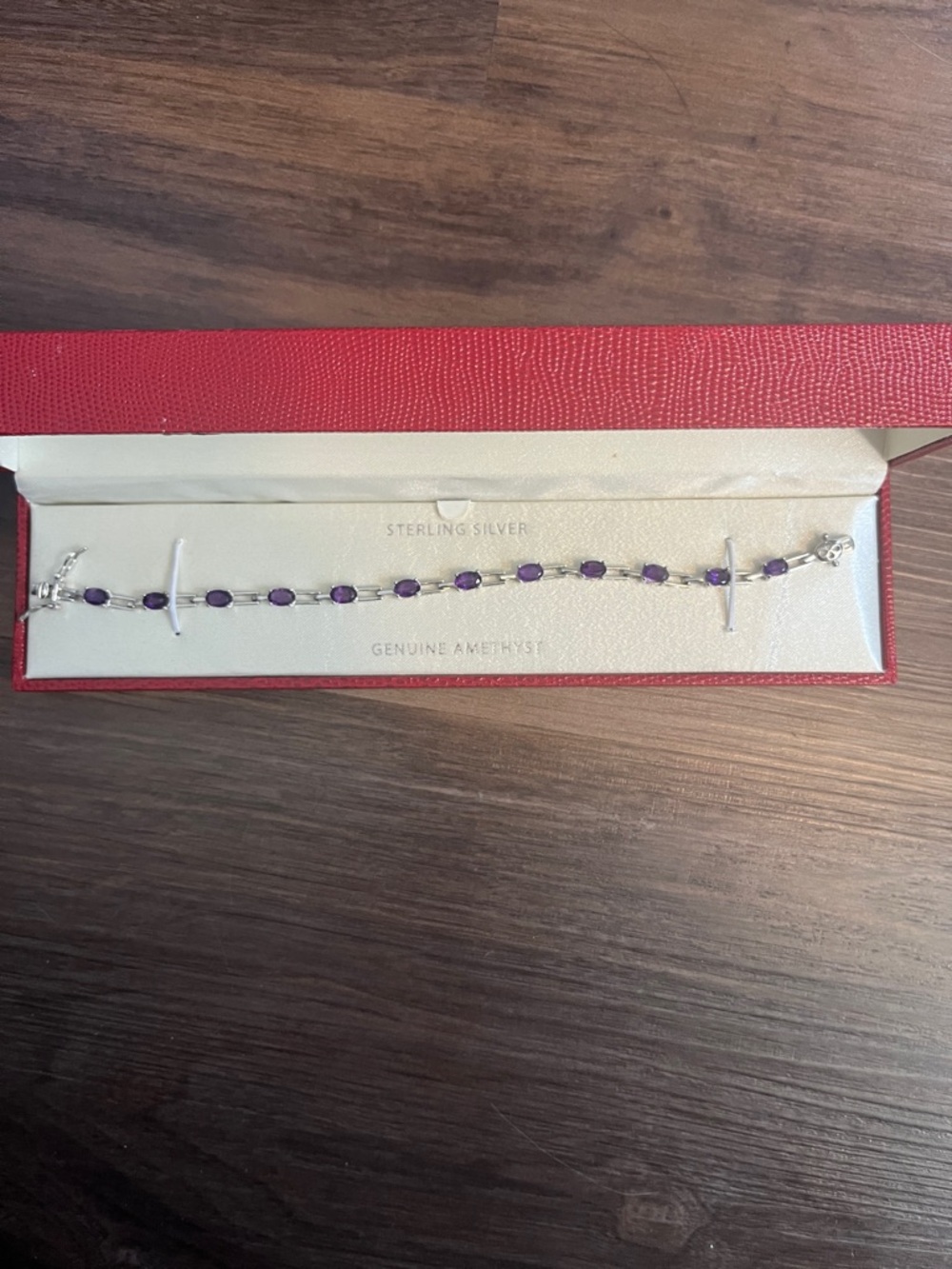 Sterling Silver Genuine Amethyst Bracelet